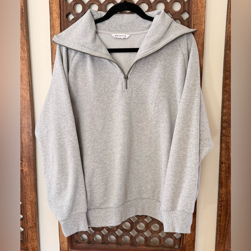 Athleta Gray Quarter-Zip Women's Sweatshirt